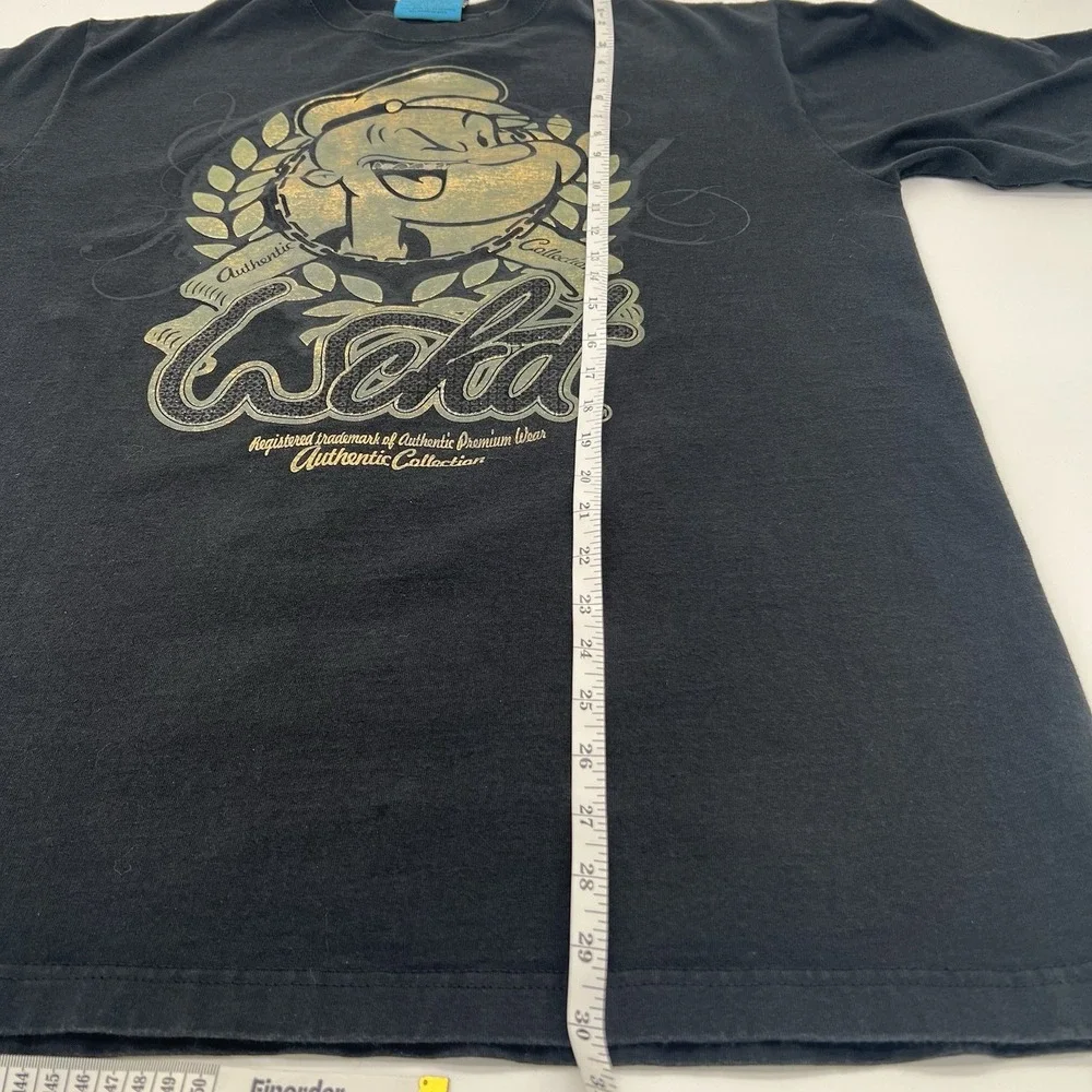 Vintage Wckd Black Popeye Graphic Tee – Large – Made in USA – Gold Foil